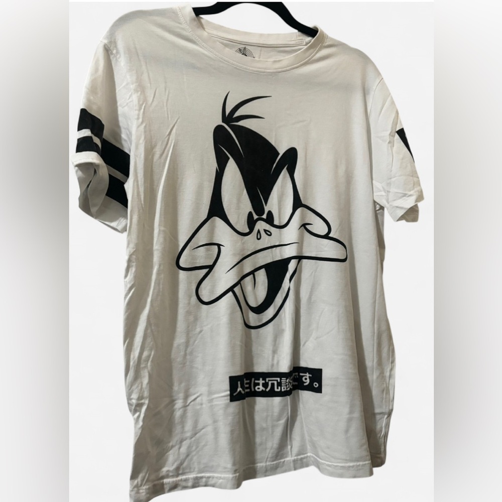 Eleven Paris Men's Medium White Graphic Shirt Duffy Duck Print Designer Tee